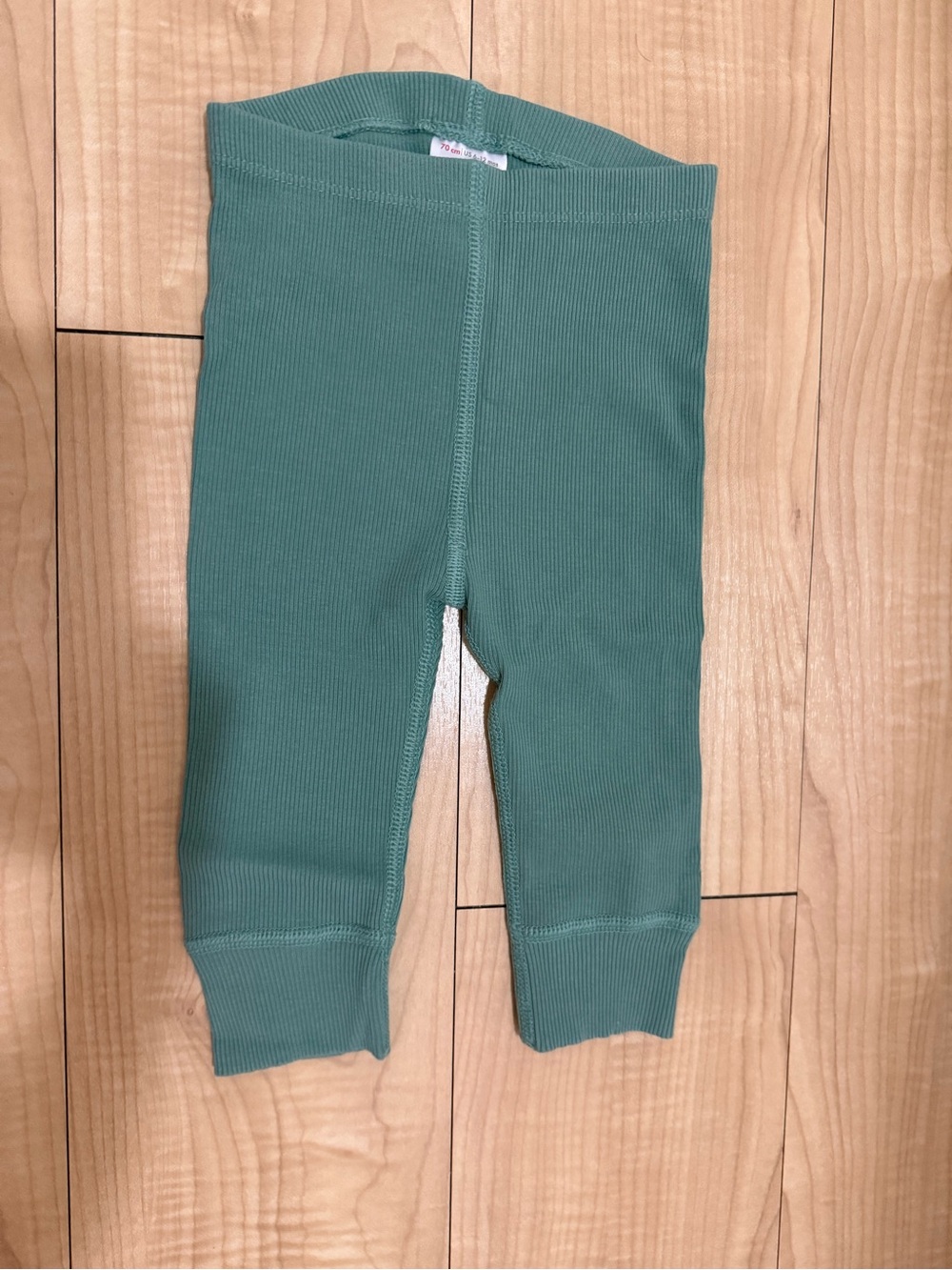 Hanna Anderson Kids Ribbed Leggings in Green - 6-12m